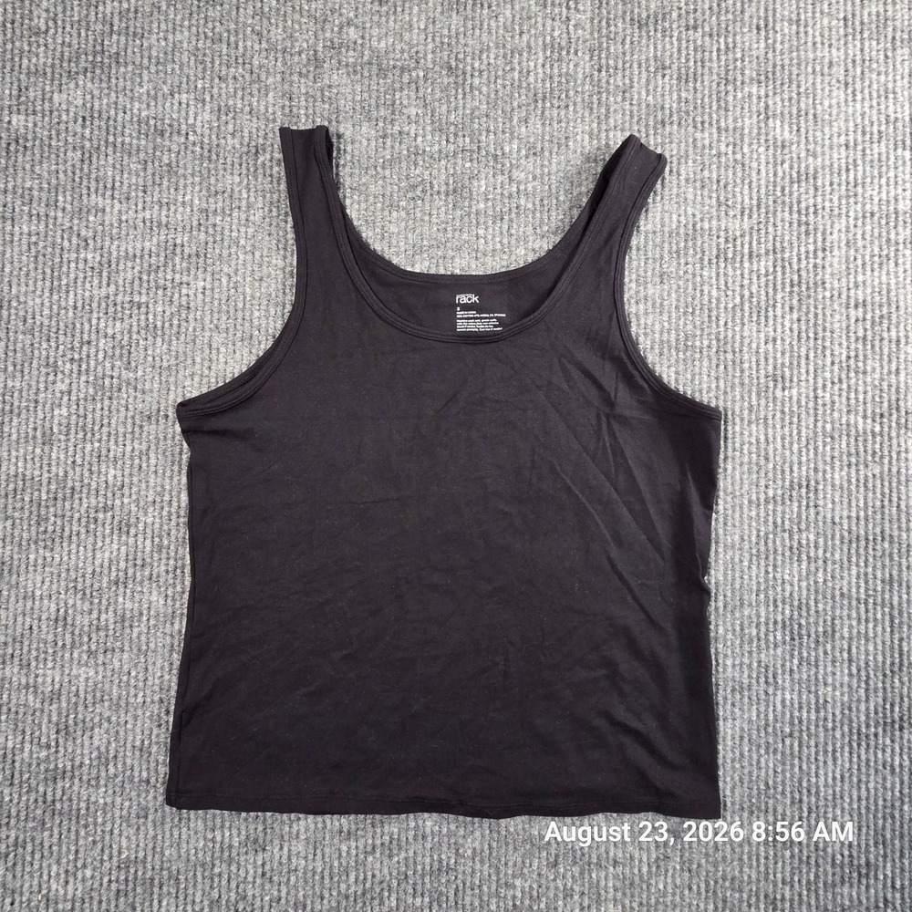 Nordstrom Rack Womens Small Black Scoop Neck Cotton Modal Blend Tank Top